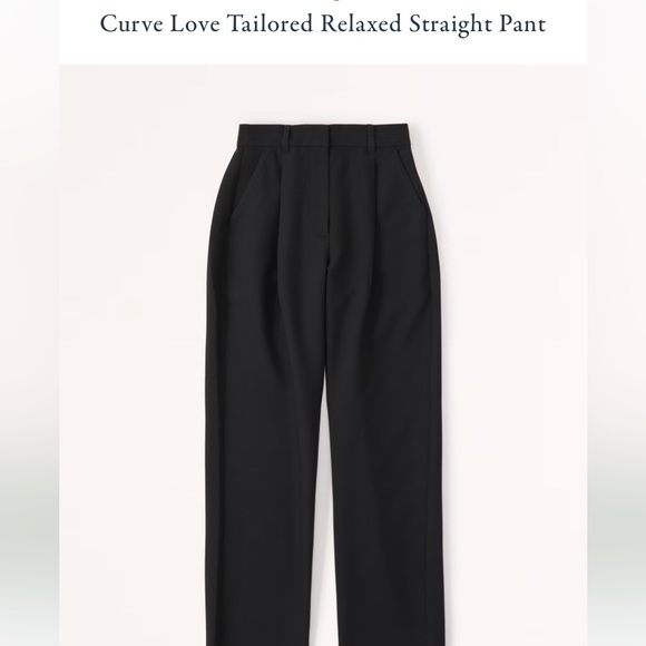 Abercrombie & Fitch Pants - Curve Love Tailored Relaxed Straight Pant - size 27 black